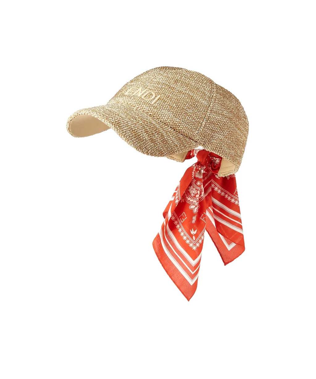 Fendi Logo Embroidered Scarf-Detailed Baseball Cap