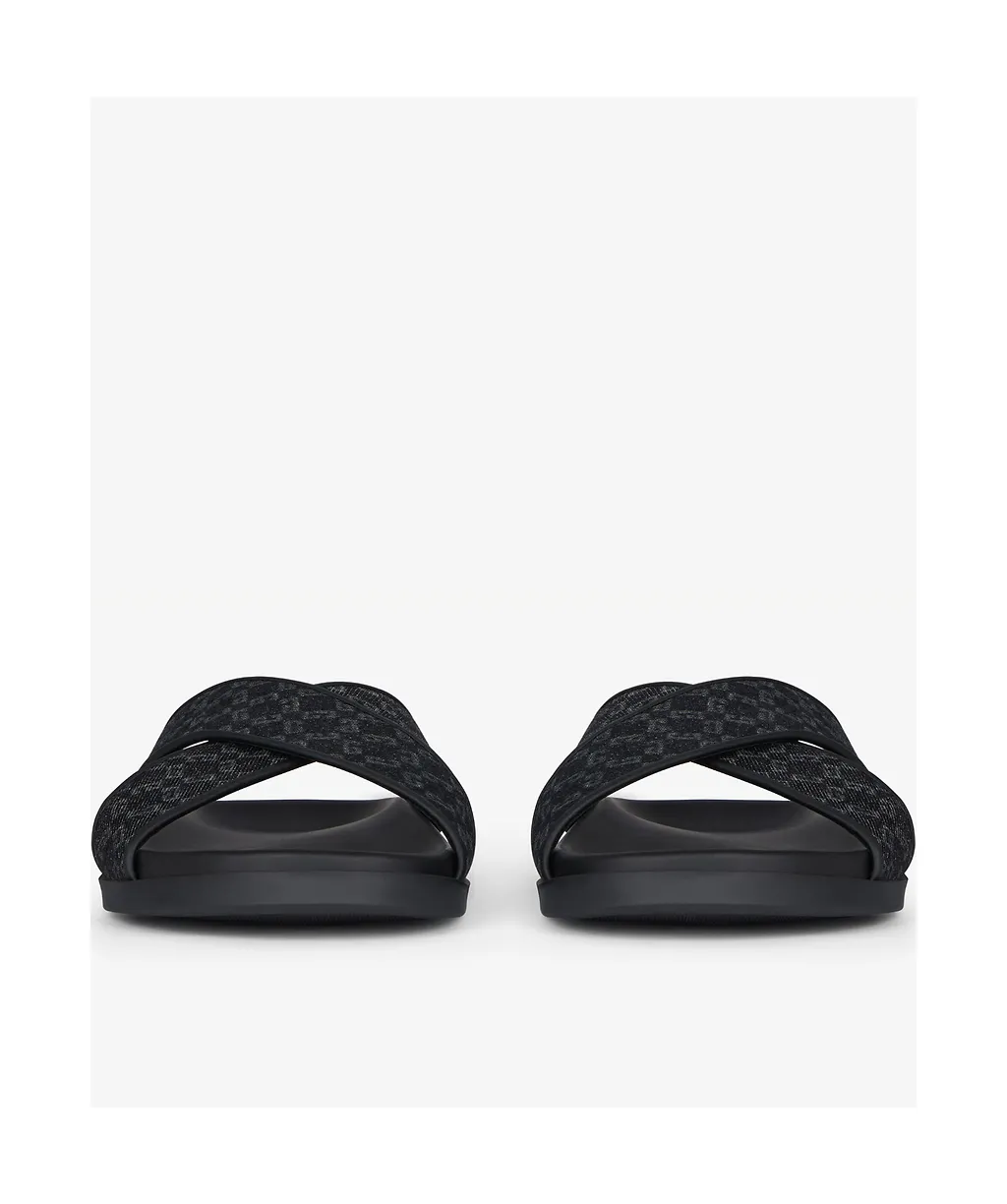 G Plage Flat Mules In Monogram 72 Denim