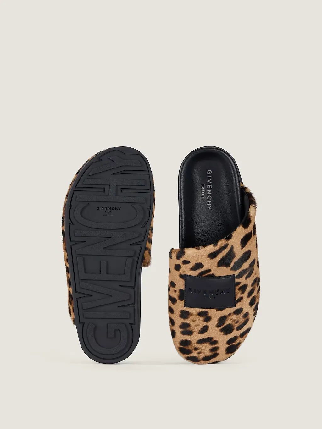 Givenchy Leopard Printed Label Flat Mules