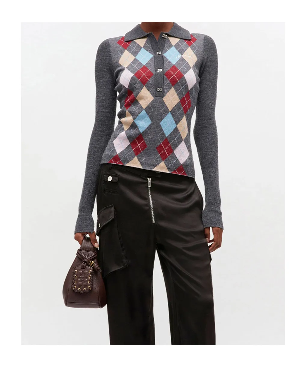 Ganni Knitted Polo Shirt