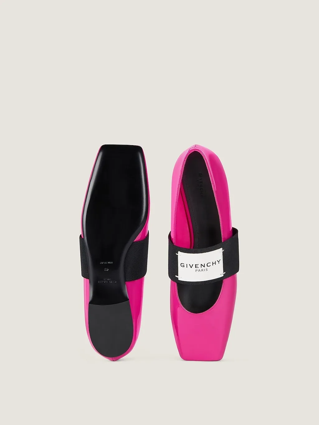 Givenchy Shiny Logo Strap Ballet Flats