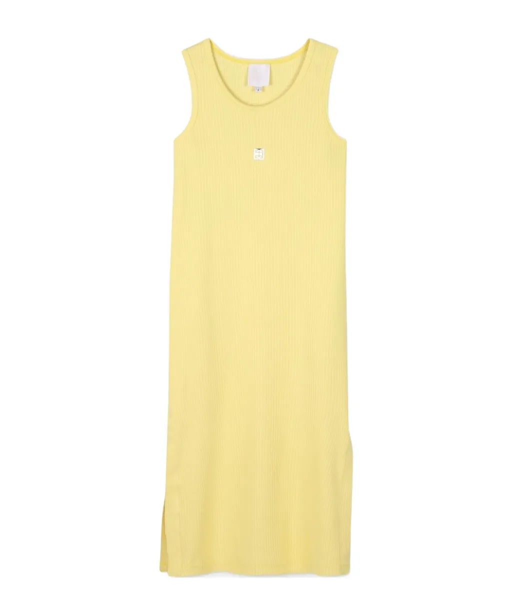 Logo-Plaque Rib Knit Dress