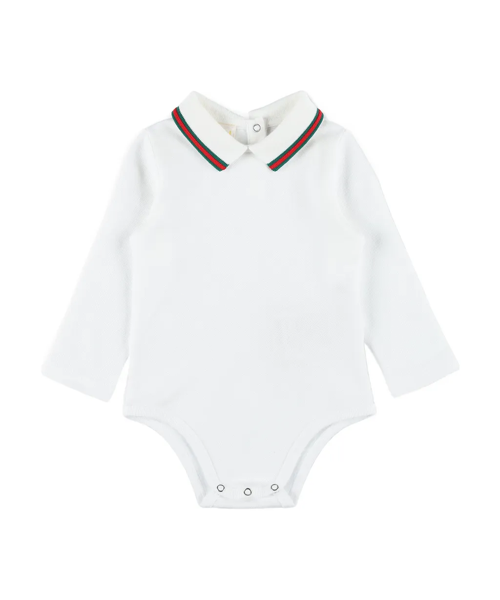 Gucci Web Collar Long Sleeve Bodysuit