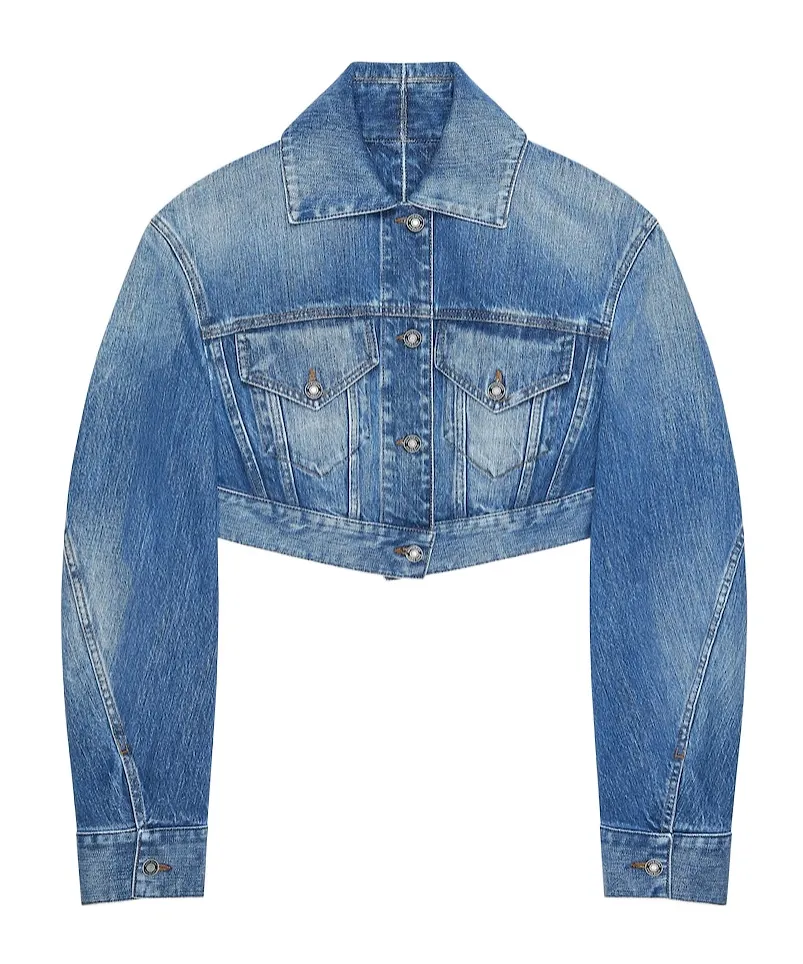 Givenchy Cropped Opened-Back Denim Jacket
