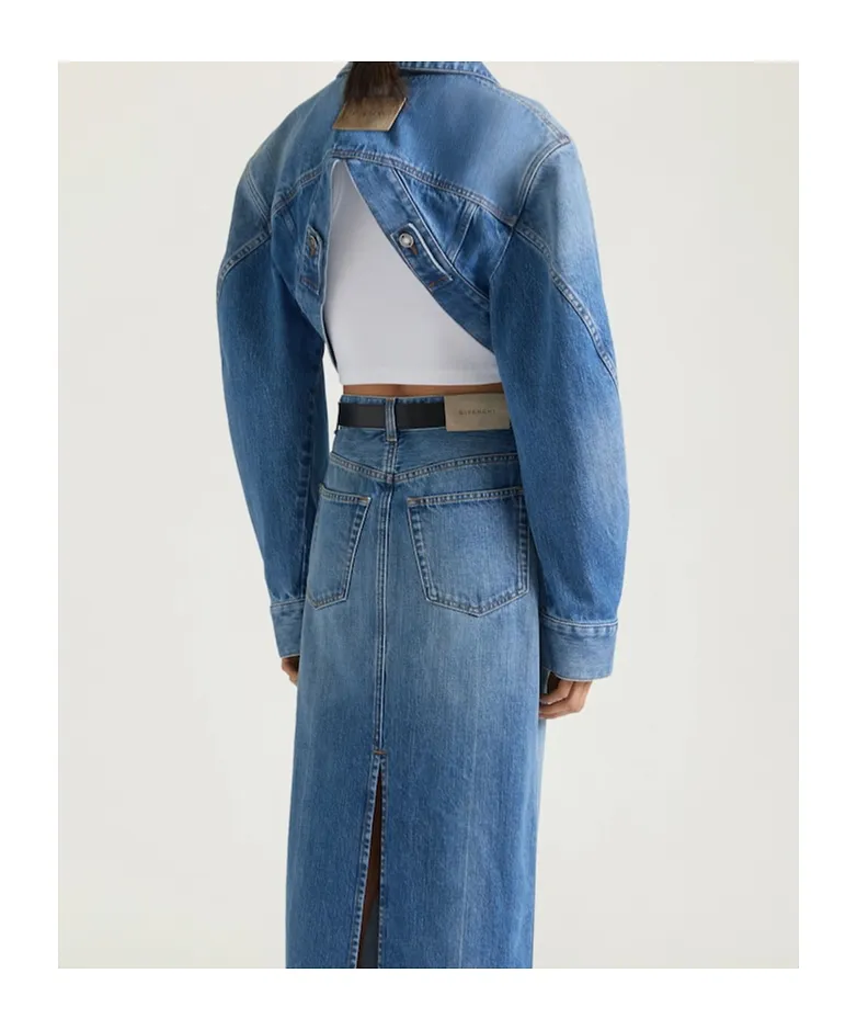 Givenchy Cropped Opened-Back Denim Jacket