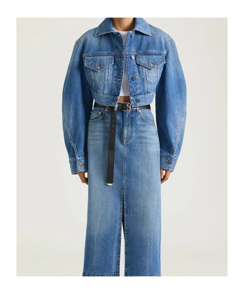 Givenchy Cropped Opened-Back Denim Jacket
