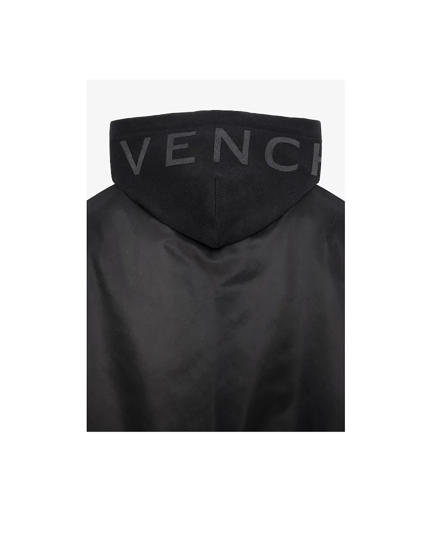 Oversized Hooded Bomber Jacket In Nylon
