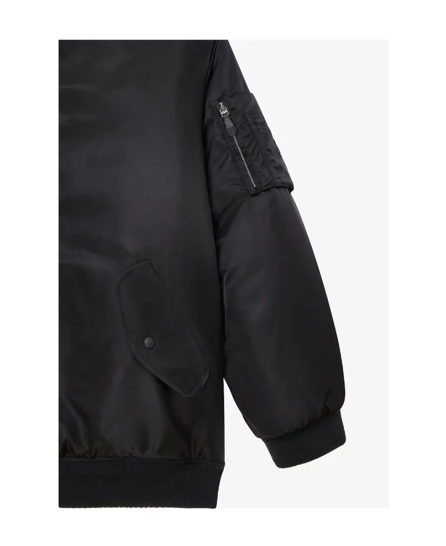 Oversized Hooded Bomber Jacket In Nylon