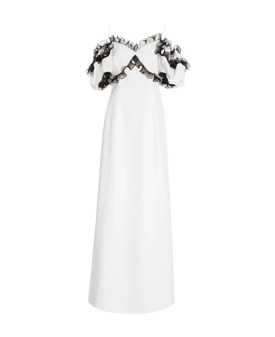 Ruffled Satin Crepe Dress
