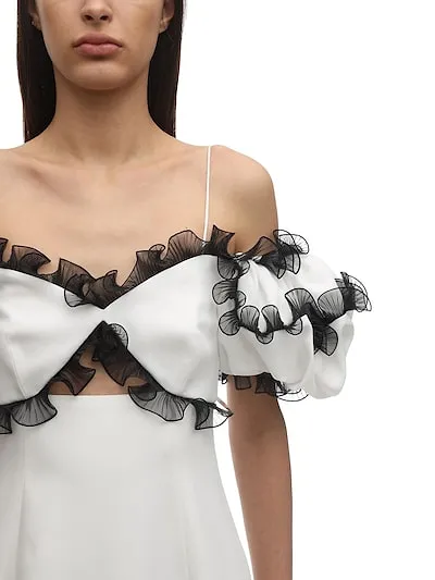 Ruffled Satin Crepe Dress