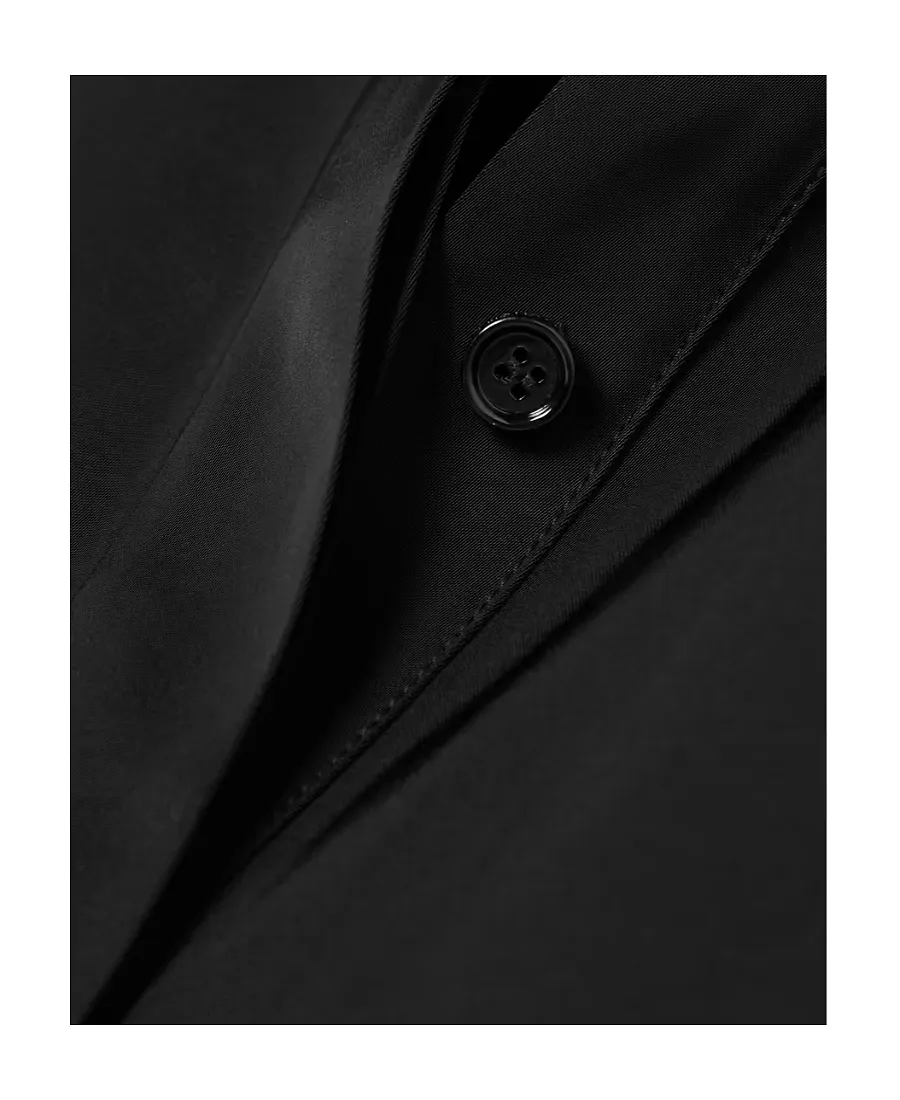 Ruffled Satin Crepe Shirt