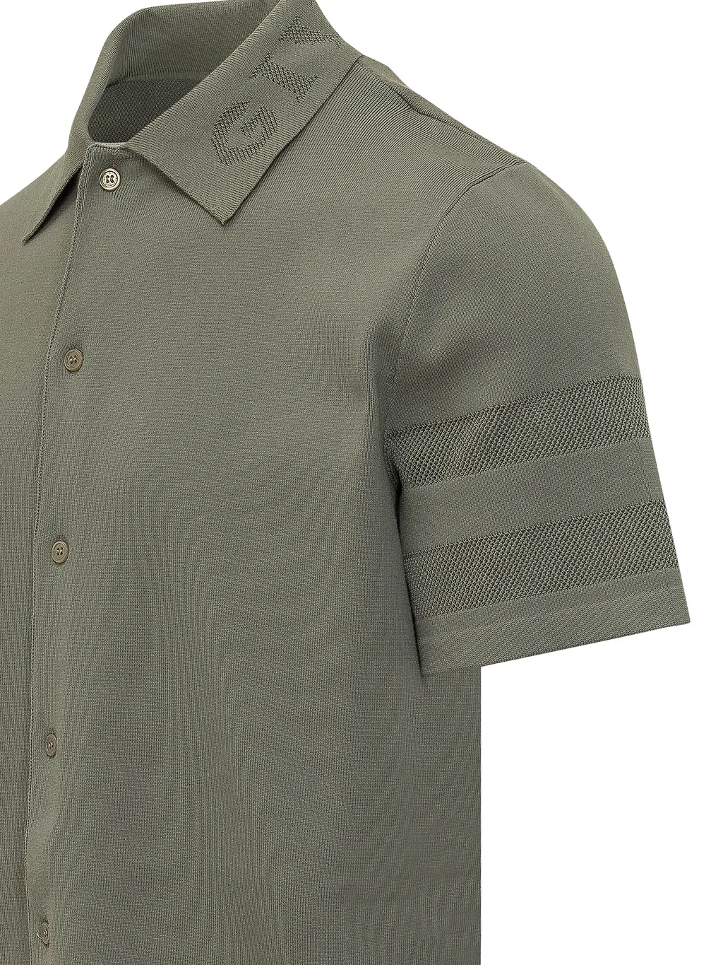 Shirt In Cotton Knit With Mesh Details