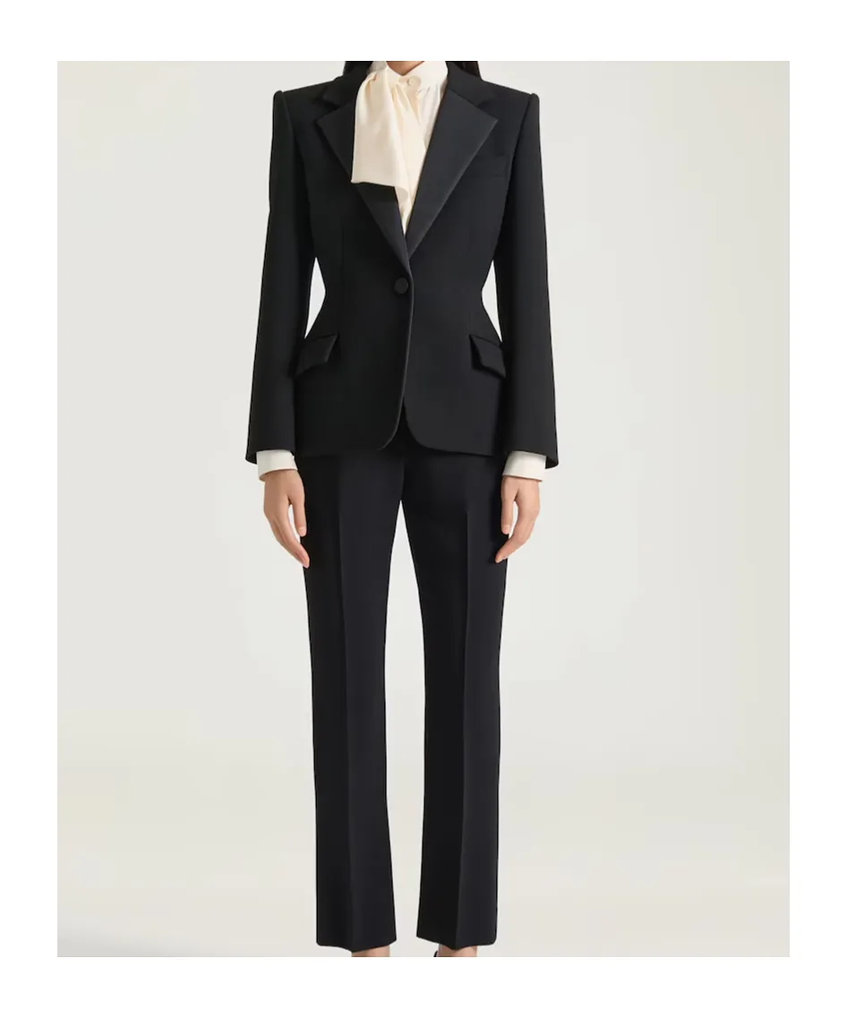 Single-Breasted Tuxedo Jacket In Wool