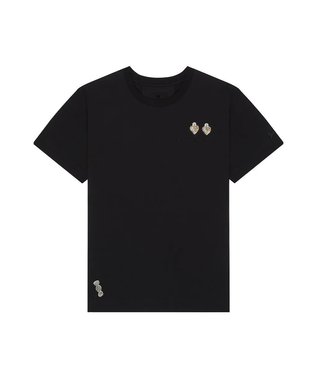 T-Shirt In Cotton With Patches