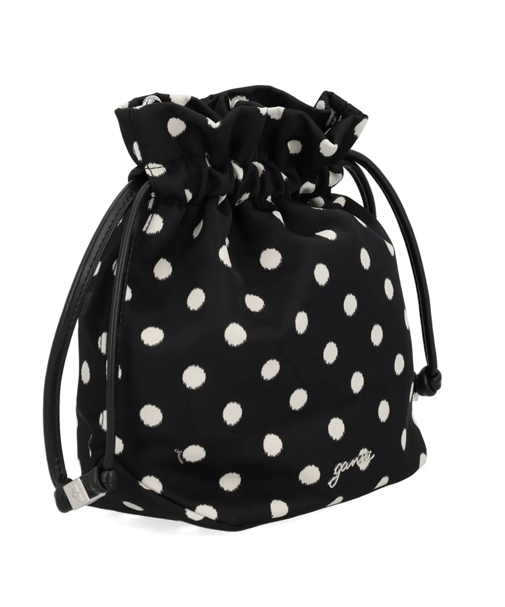 Ganni Printed Polka Dot Bucket Pouch