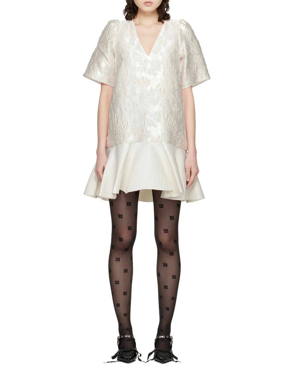 Ganni Satin Cloque Mini Dress