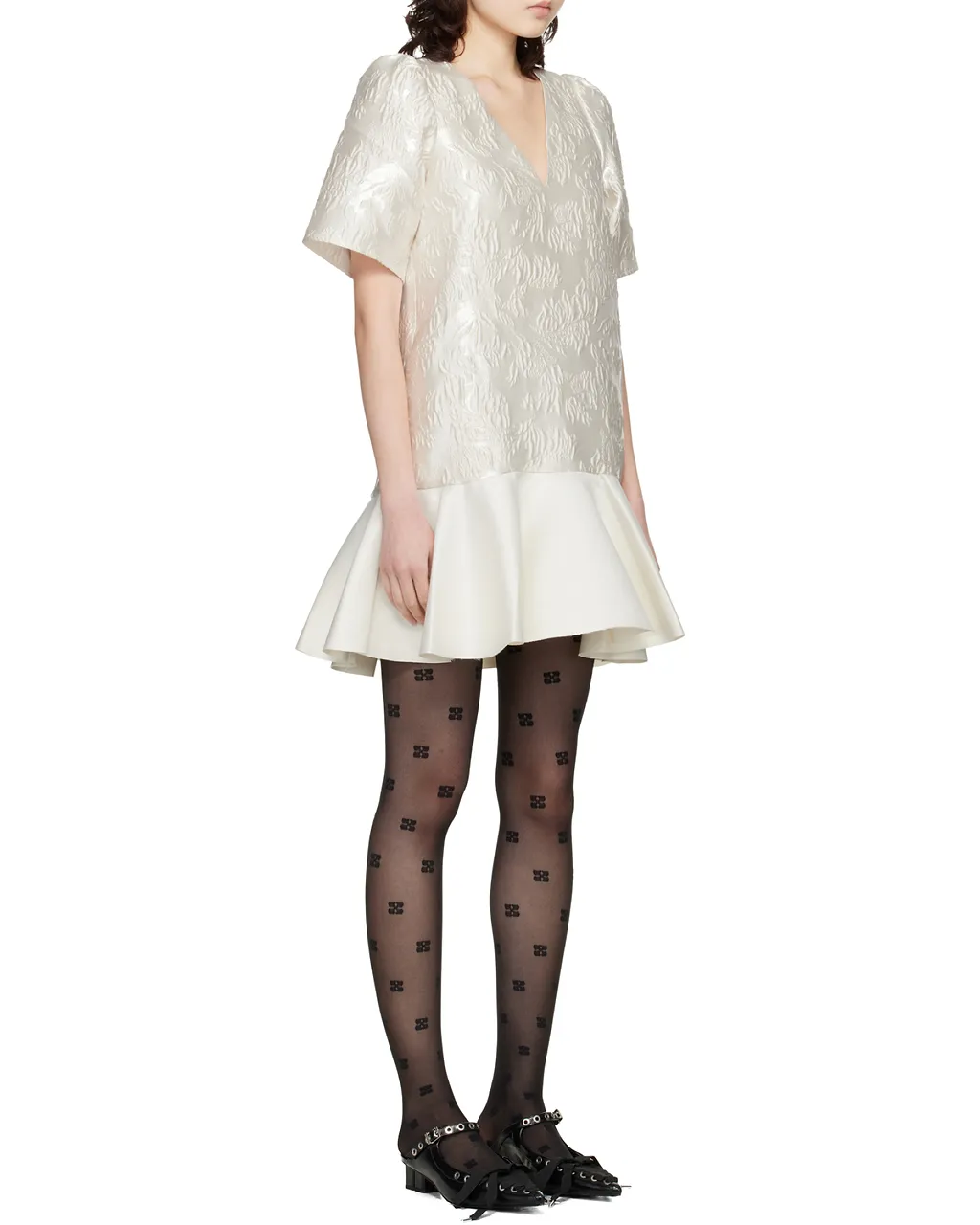 Ganni Satin Cloque Mini Dress