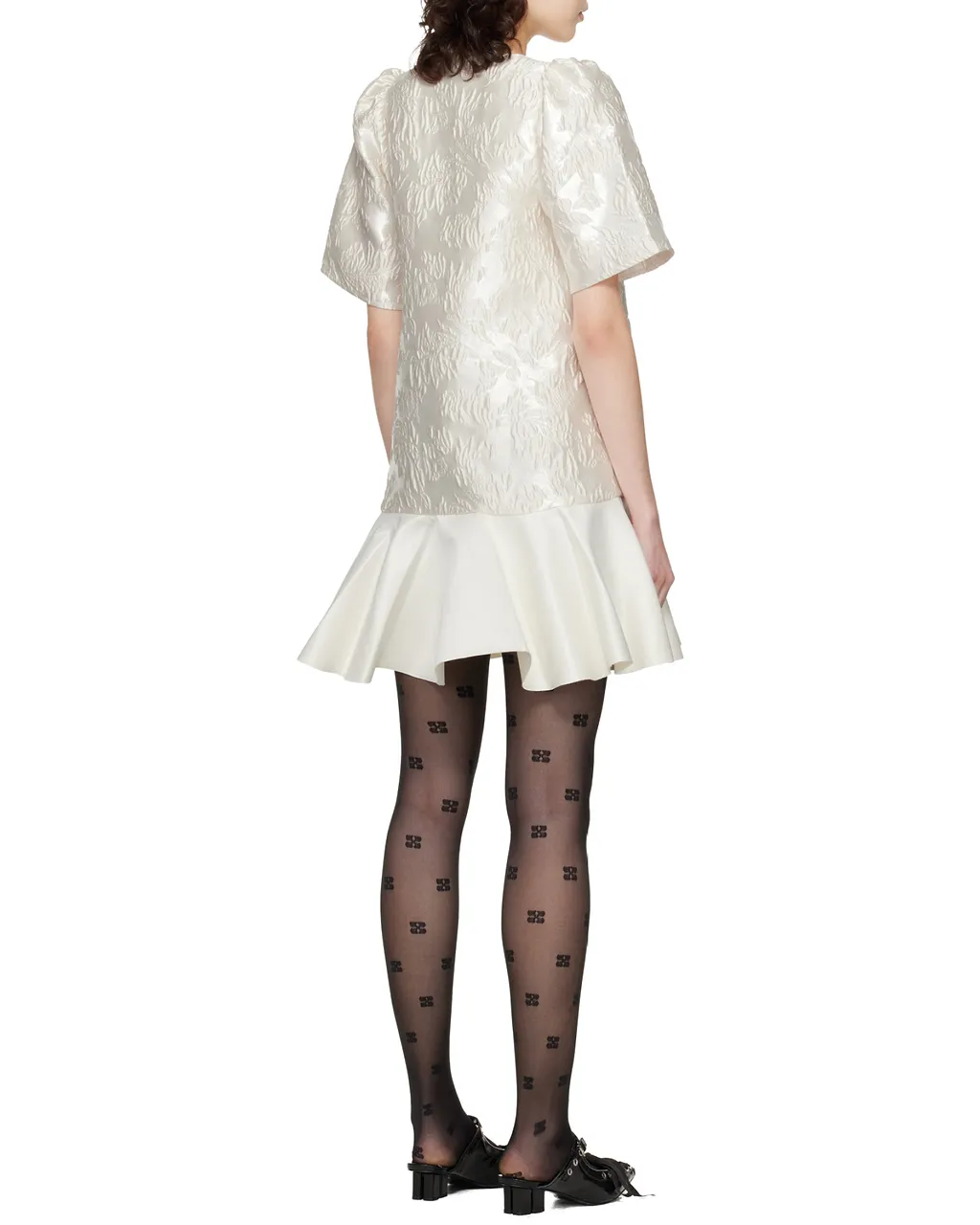 Ganni Satin Cloque Mini Dress
