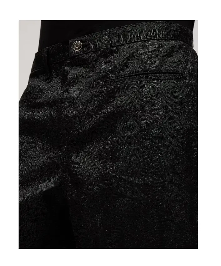 Printed Cotton Denim Pants