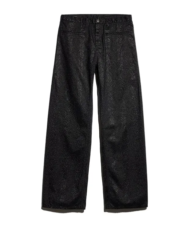 Printed Cotton Denim Pants