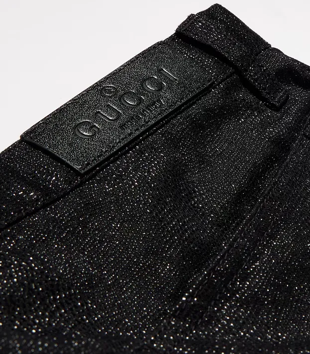 Printed Cotton Denim Pants