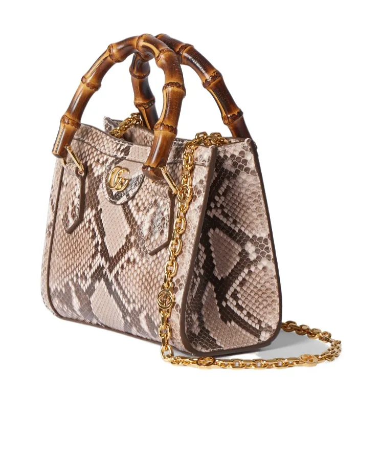 Gucci Diana Python Small Tote Bag