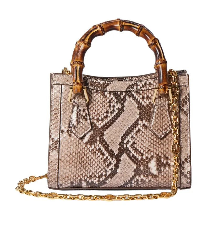 Gucci Diana Python Small Tote Bag