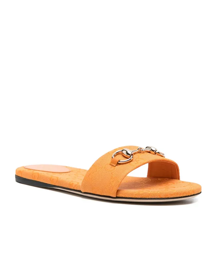 Gucci Canvas Logo Slide Sandals
