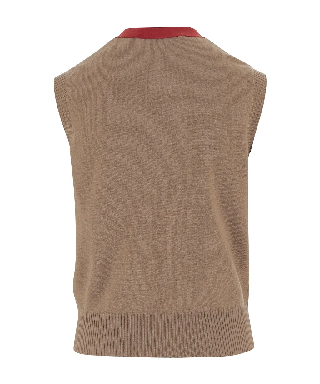 Ribbon Crewneck Sleeveless Pullover