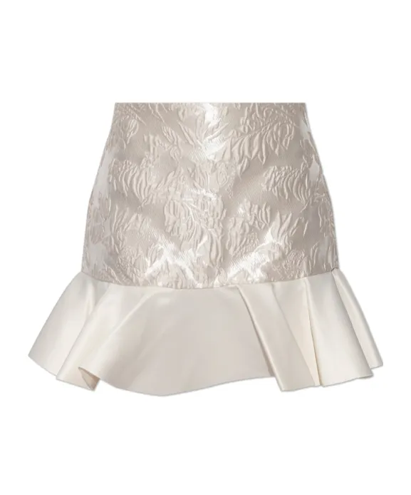 Satin Cloque Mini Skirt