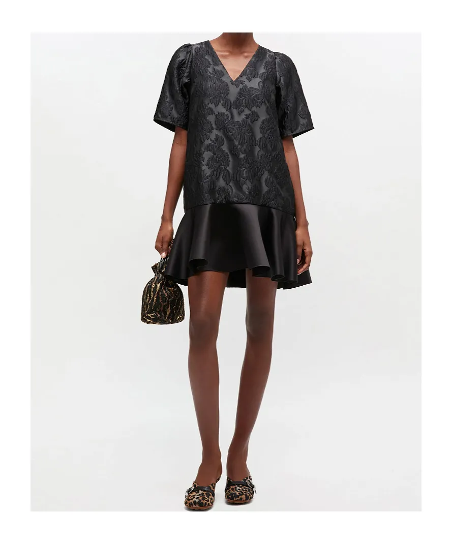 Satin Cloque Mini Dress