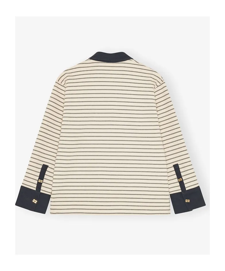 Ganni Striped Polo Shirt