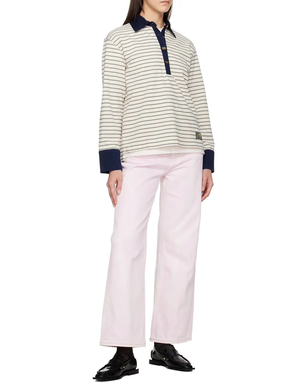 Ganni Striped Polo Shirt