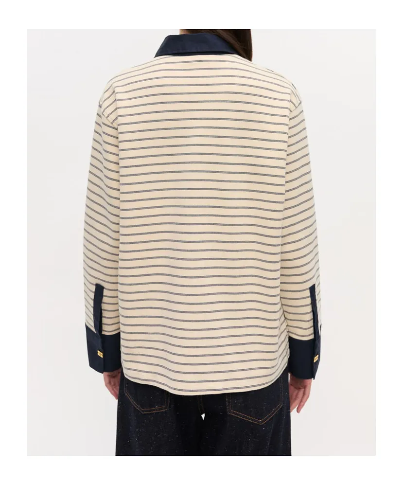 Ganni Striped Polo Shirt
