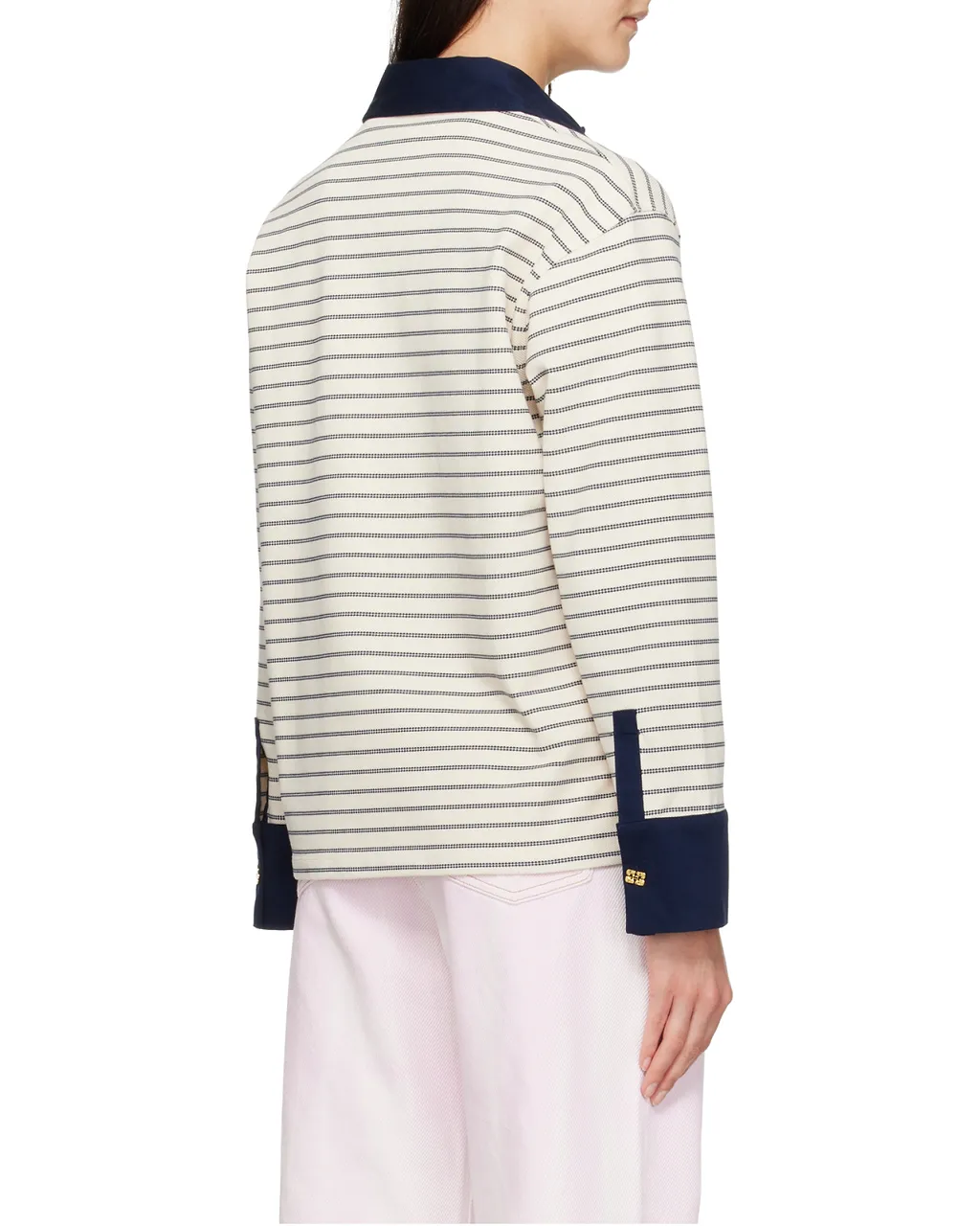 Ganni Striped Polo Shirt