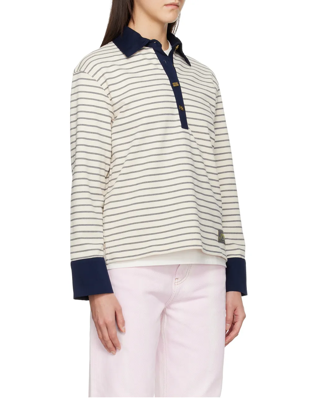 Ganni Striped Polo Shirt