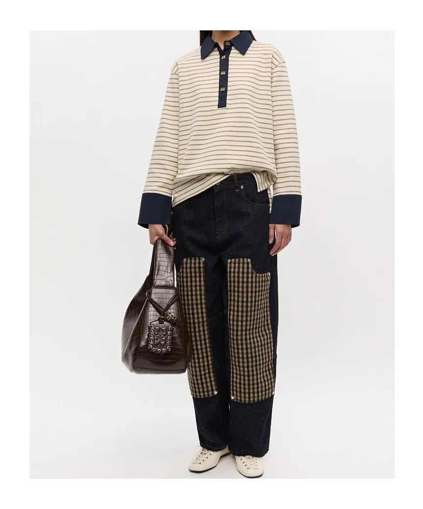 Ganni Striped Polo Shirt