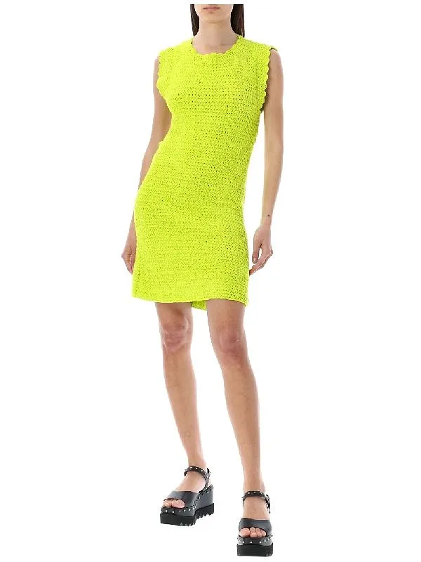 Velvet Crochet Open Back Mini Dress