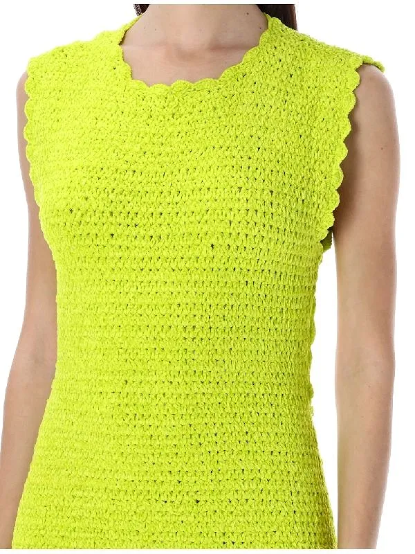 Velvet Crochet Open Back Mini Dress