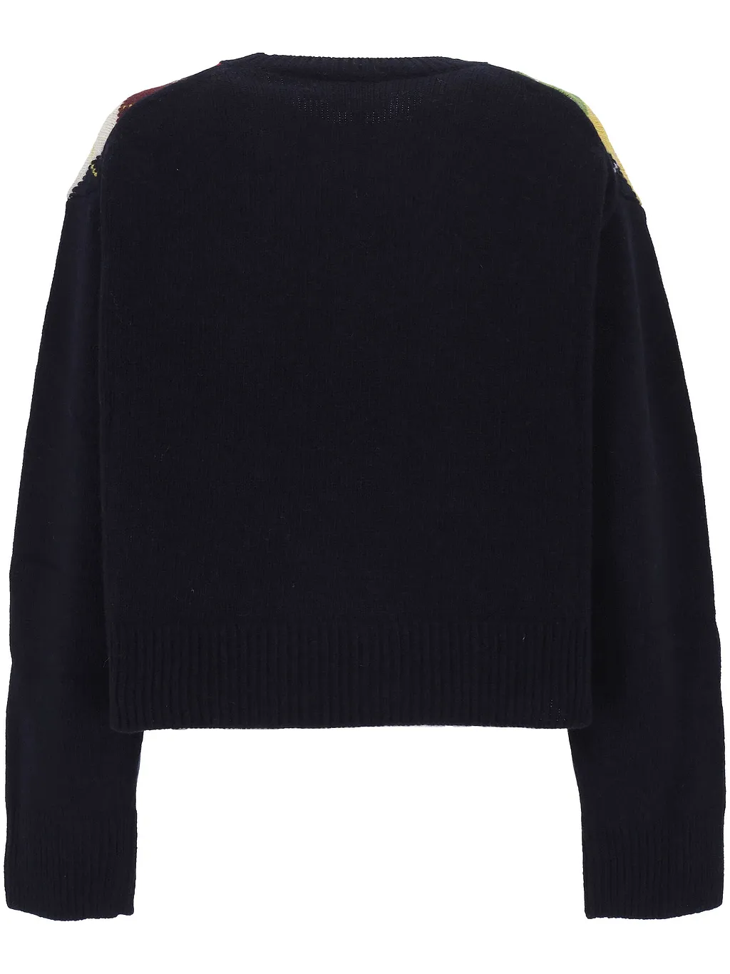Wool Blend Diamond Pattern Knit Sweater