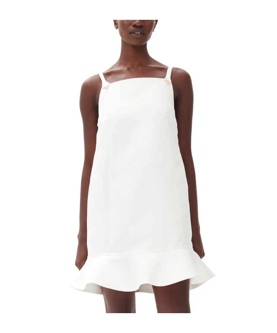 White Duchesse Satin Mini Dress