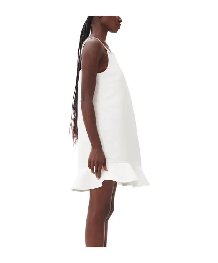 White Duchesse Satin Mini Dress