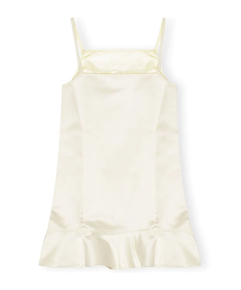 White Duchesse Satin Mini Dress