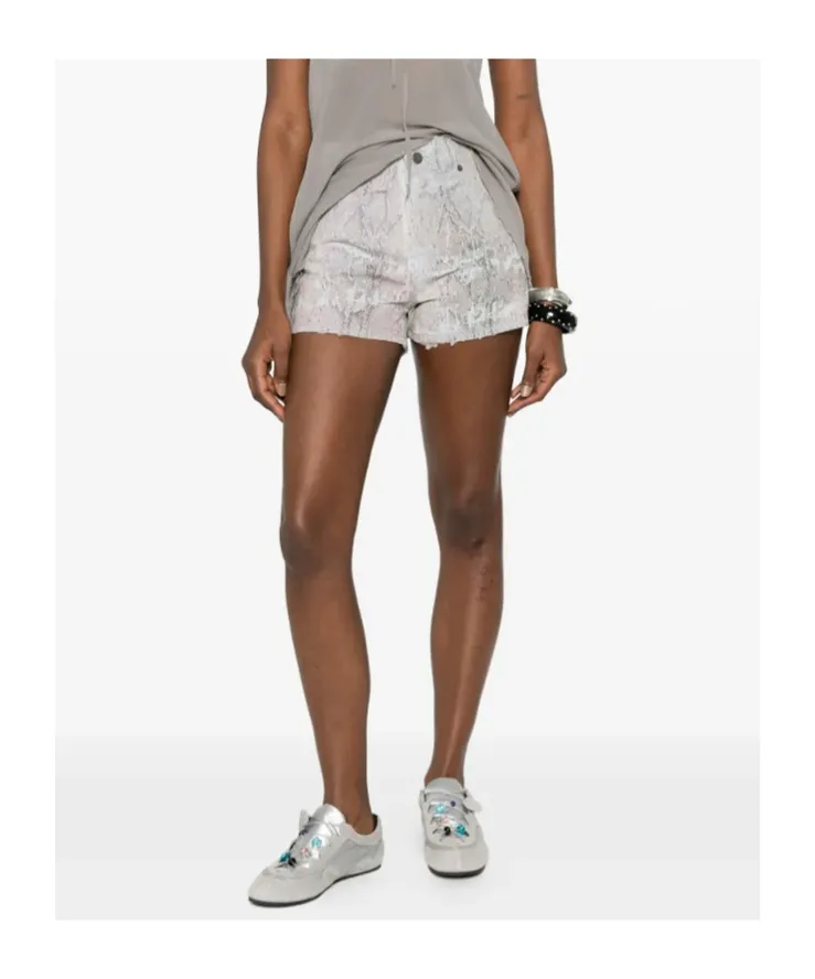 Brit Snake Denim Shorts