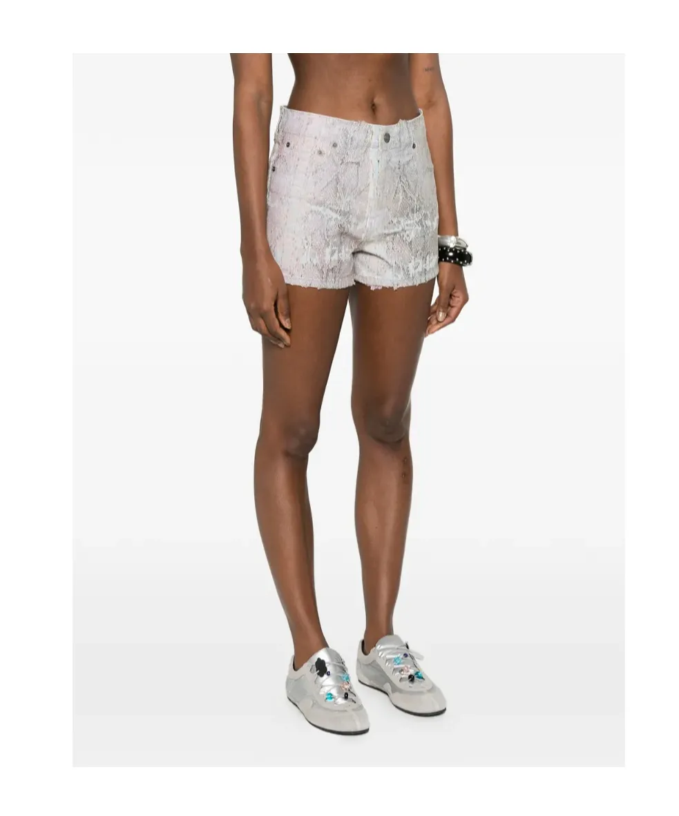 Brit Snake Denim Shorts