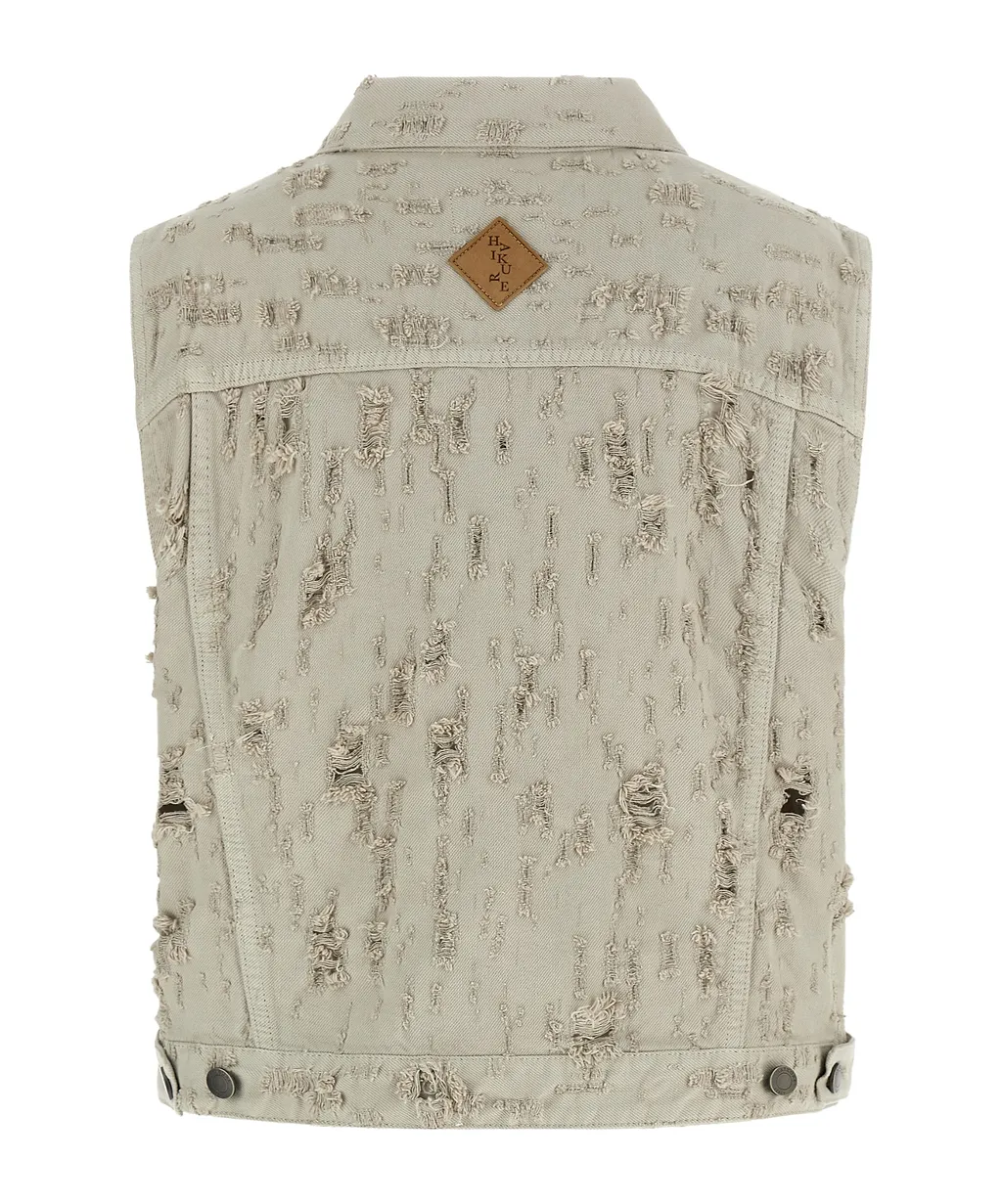 Collared Denim Vest