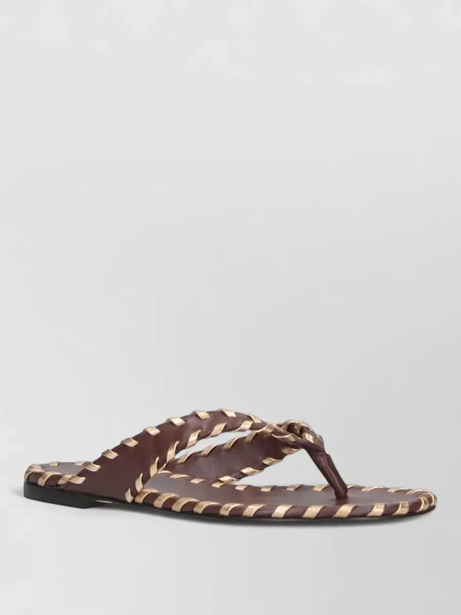 Gianvito Rossi Braided Thong Strap Flat Sandals