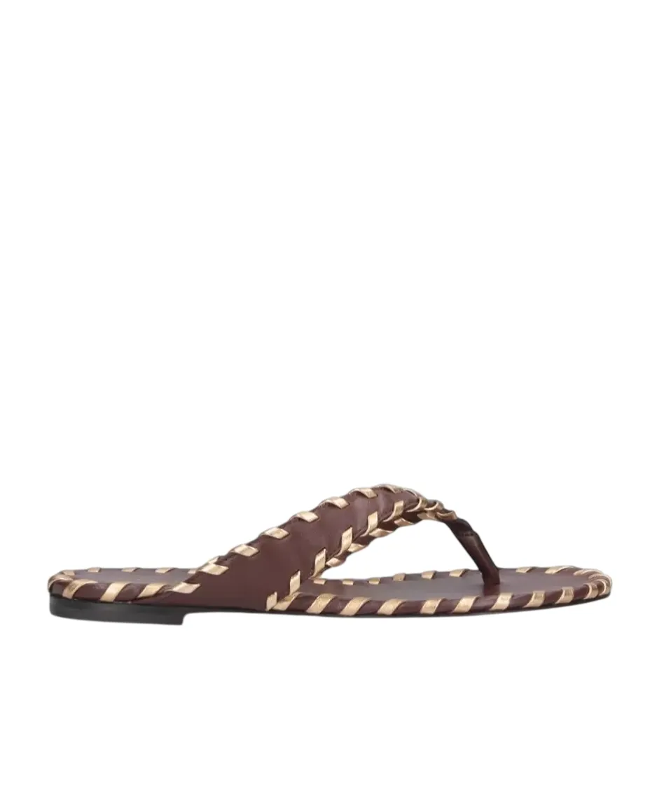 Gianvito Rossi Braided Thong Strap Flat Sandals