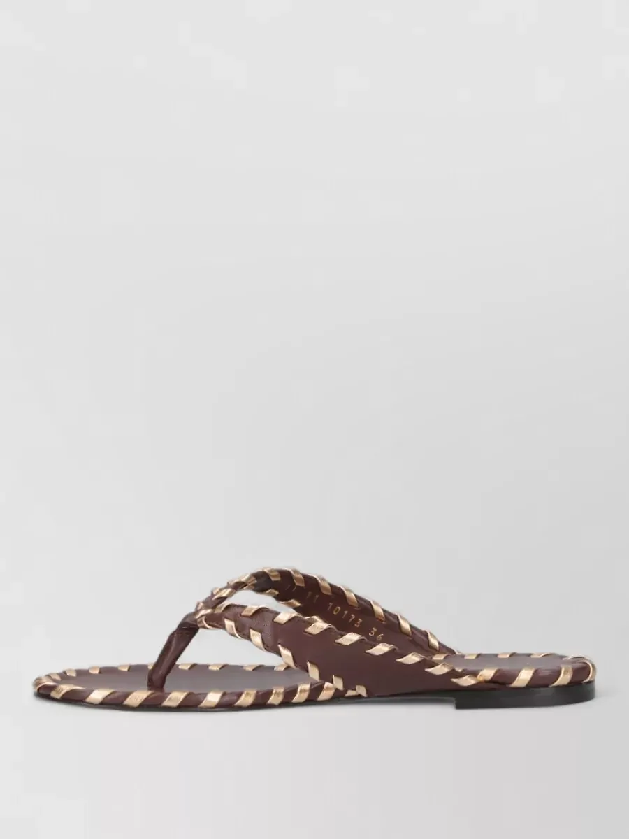 Gianvito Rossi Braided Thong Strap Flat Sandals