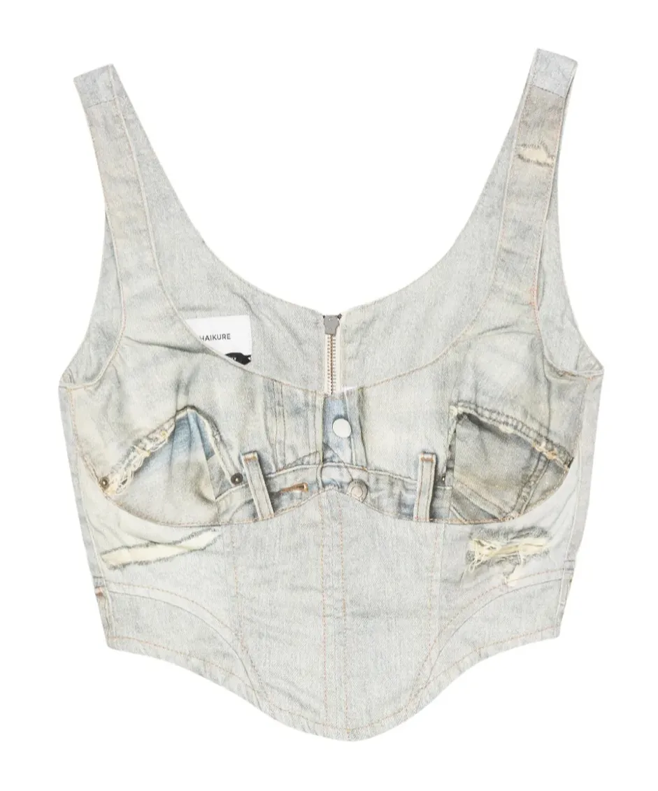 Haikure Zip Bustier Top